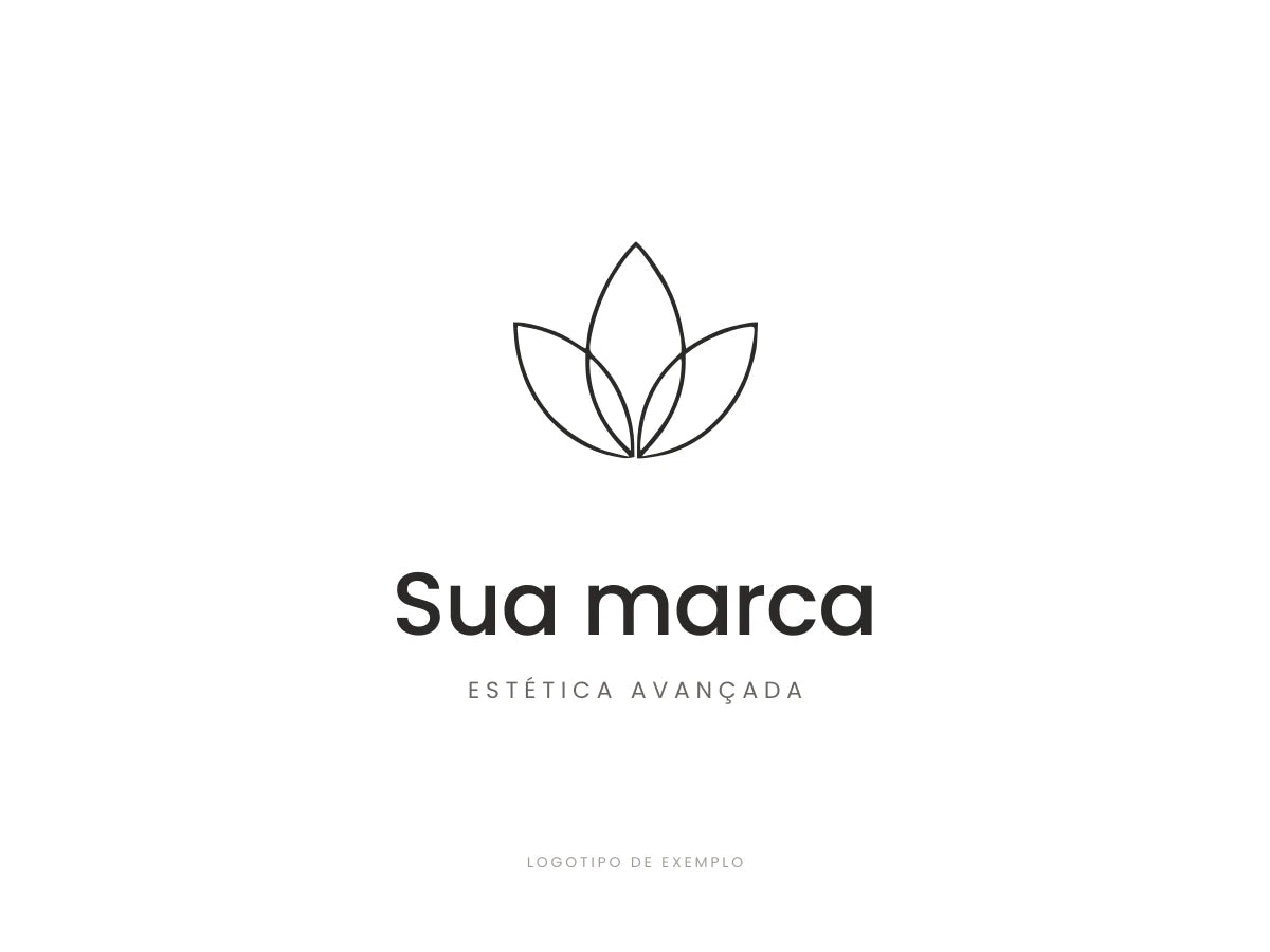Logotipo Exemplo: lótus em traço fino com Sua marca
