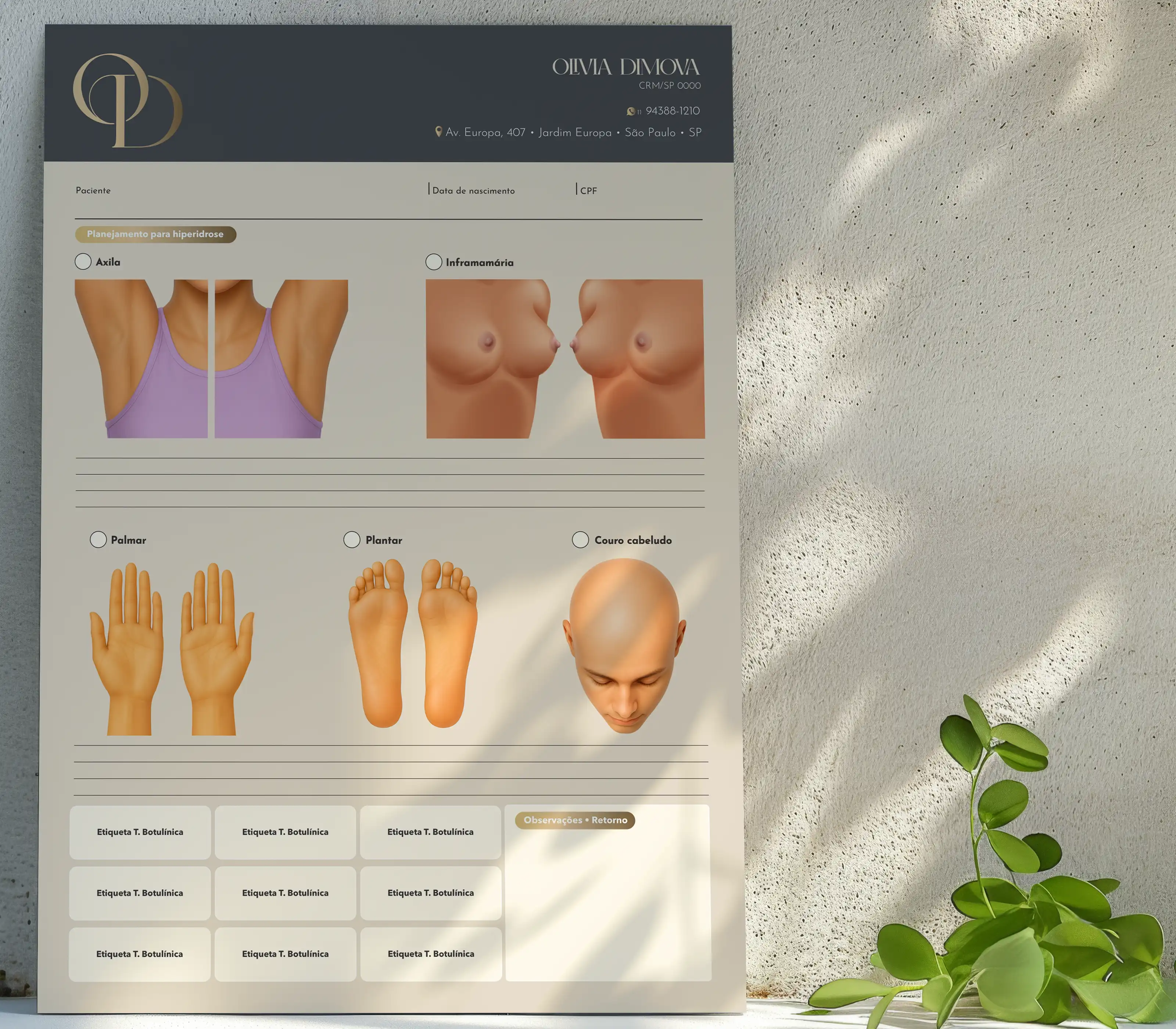 Ficha toxina botulínica para hiperidrose — verso